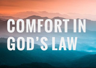 We are comforted knowing that God’s law is the standard which exposes our sins and misery