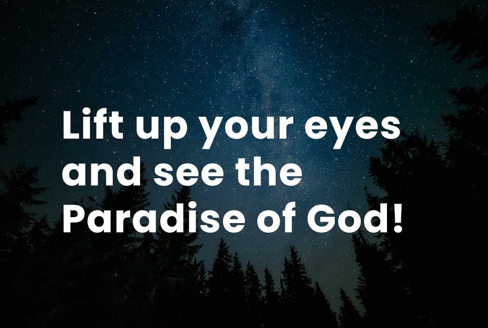 Lift up your eyes and see the Paradise of God